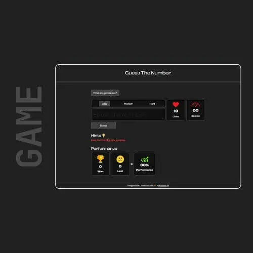 Guess The Number Game project by MERN stack developer Farman Ali